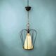 Brass suspension, black metal and striped glass attributed to Massive, 1950s.