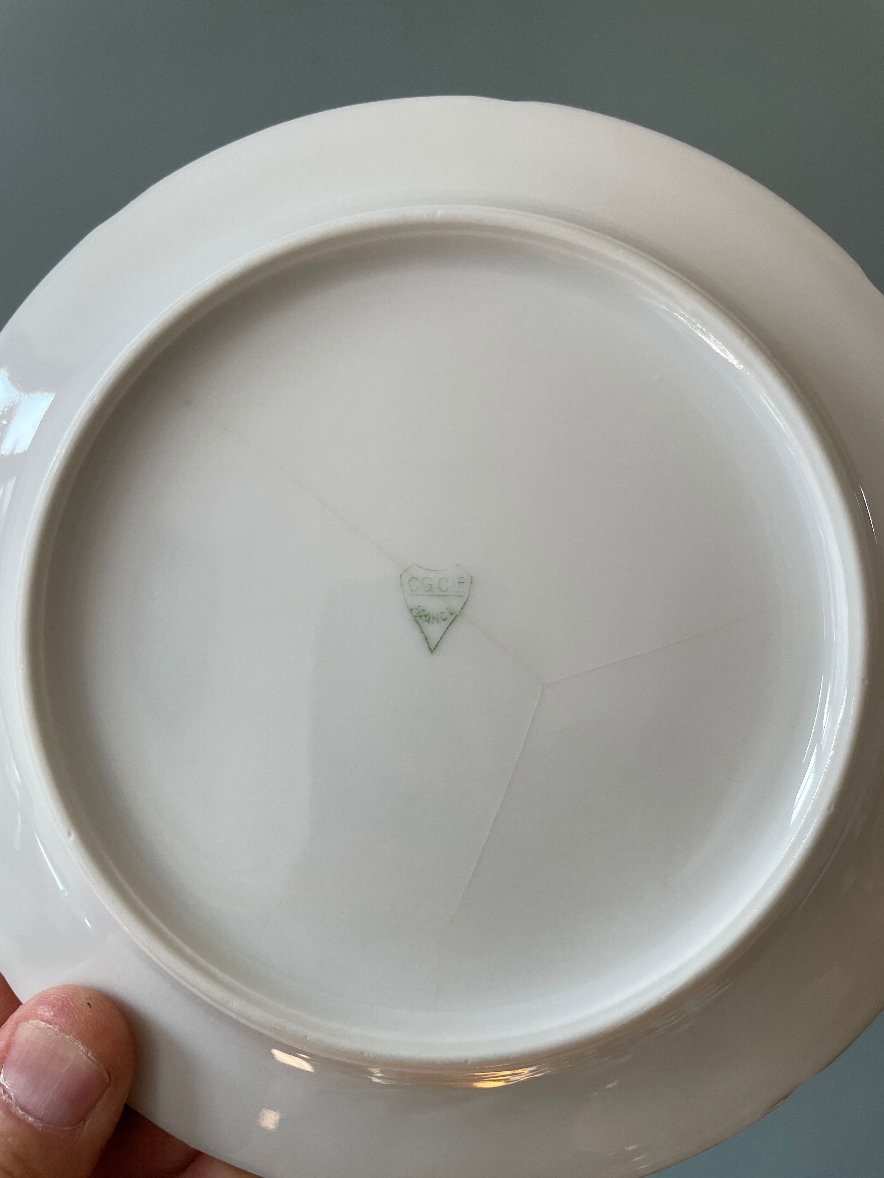 Series of 11 antique dessert plates in Vierzon porcelain