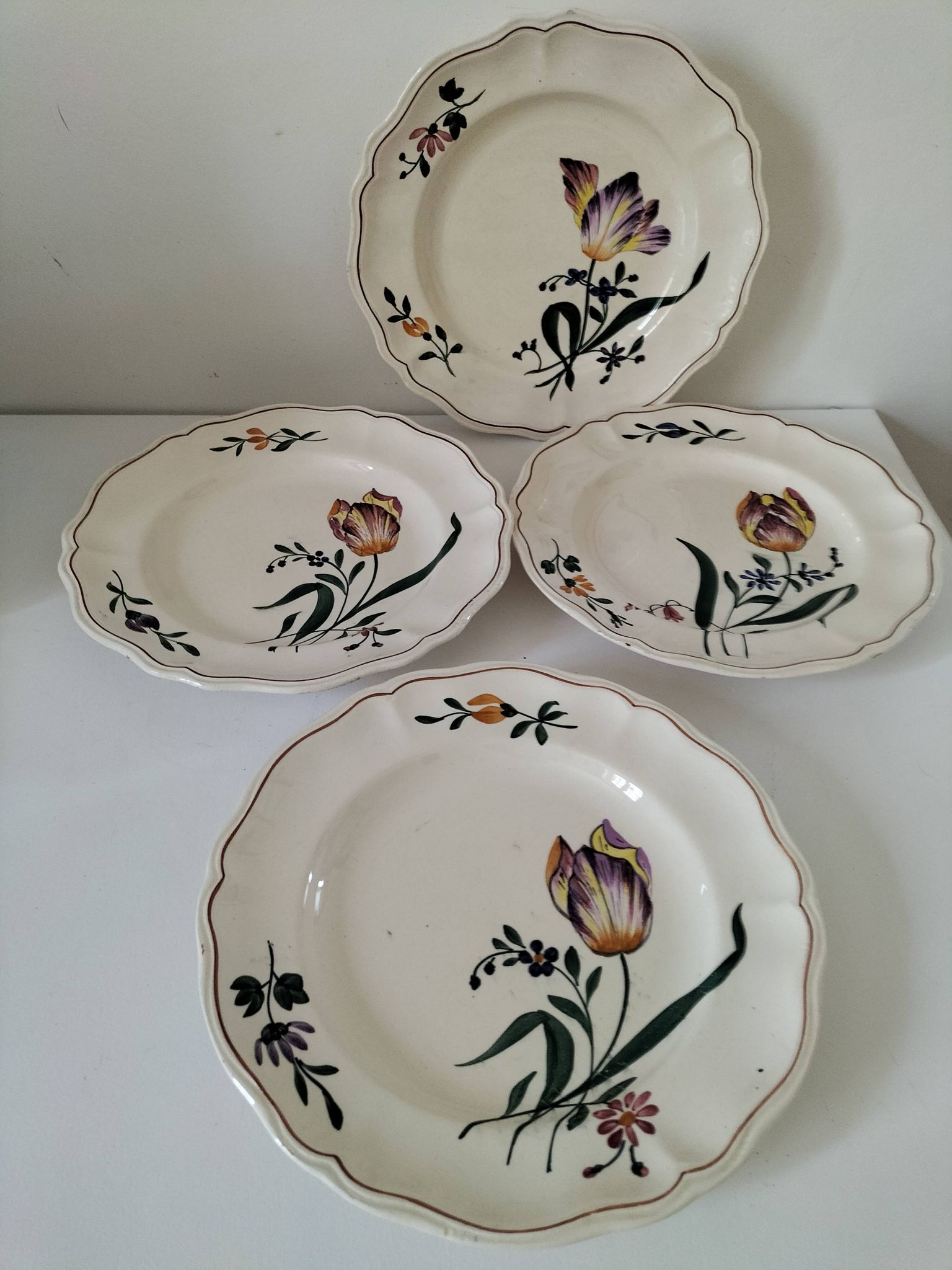 Vintage Longchamp plates – "Tulips" model – 1950s-60s
