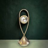 Space Age pivoting floor ashtray in anodised gold aluminium – Mettawa