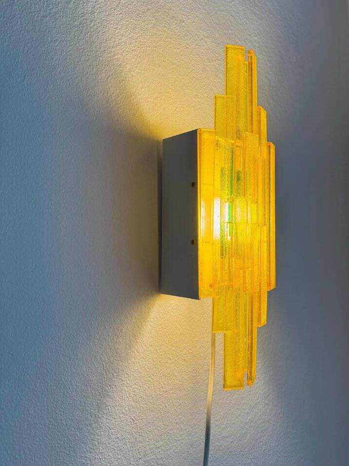 Acrylic wall lamps by Claus Bolby Cebo Industri, Denmark, 1970s, set of 2