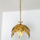 Lustre en feuille de palmier hollywood régence italienne dorée par Hans Kögl