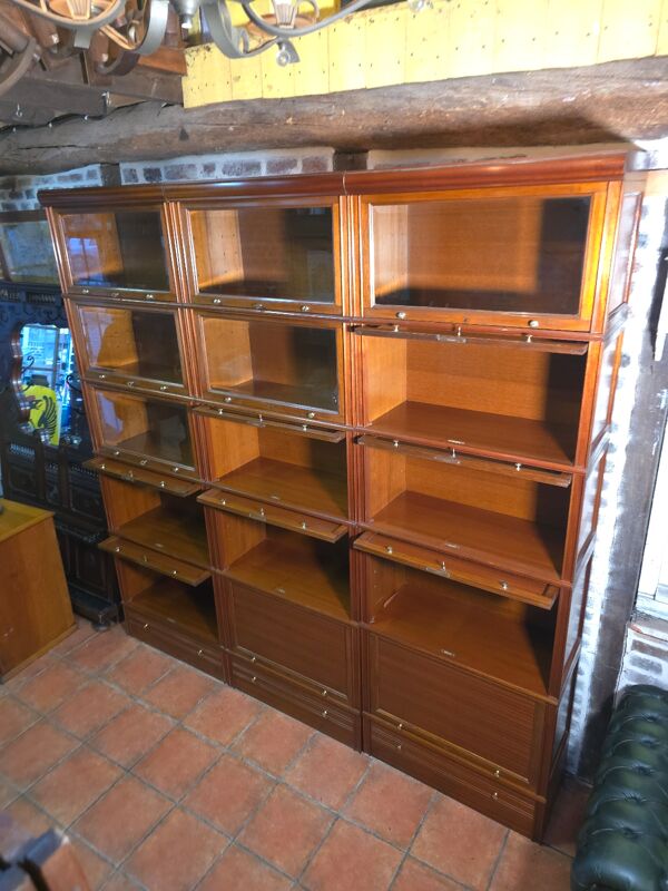 Meuble bibliothèque modulable MD vintage en acajou