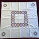 Household linen, embroidered tea tablecloth, 6 napkins, circa 1960