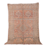 Tapis marocain vintage pêche 164 x 266 cm, tapis en laine berbère, tapis boho fait main