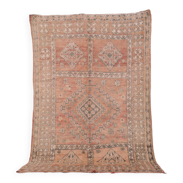 Peach Vintage Moroccan Rug 164 x 266 cm, Berber Wool Rug, Handmade Boho Rug