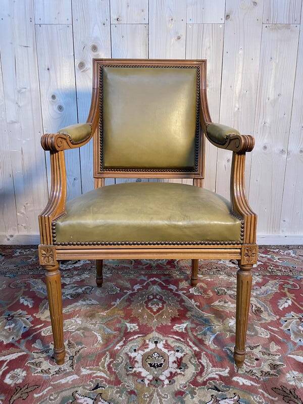 Louis XVI style leather office chair
