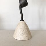 Sculptural lamp in metal and stone