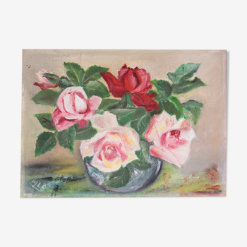 Peinture "bouquet de roses"