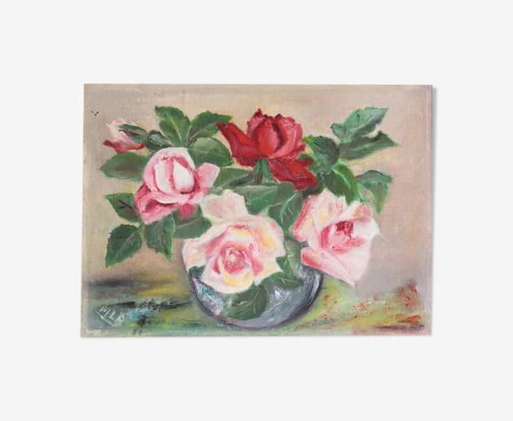 Peinture "bouquet de roses"