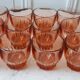 Lot de 12 verres à eau en verre rose art déco