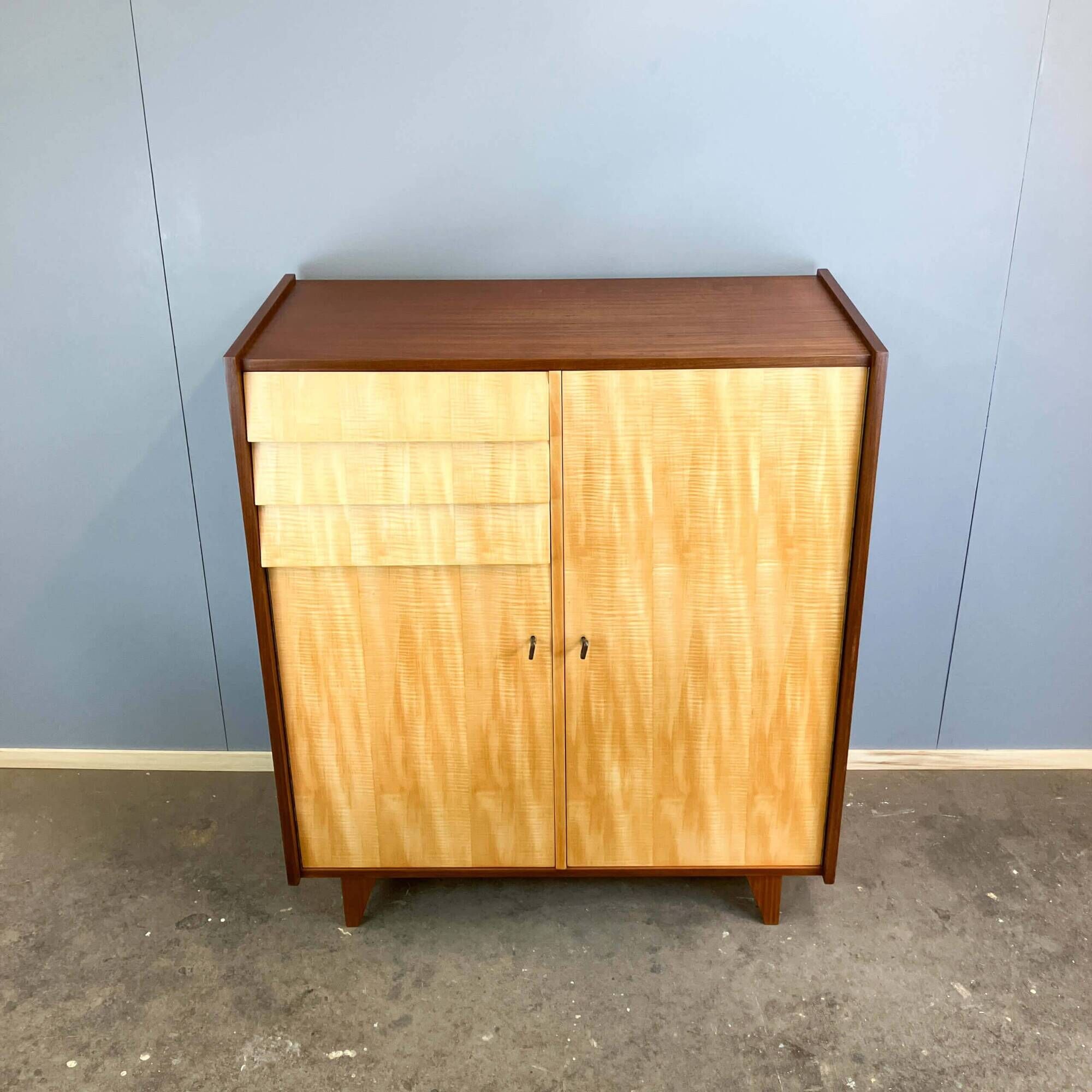 Highboard, striped maple, 1960s