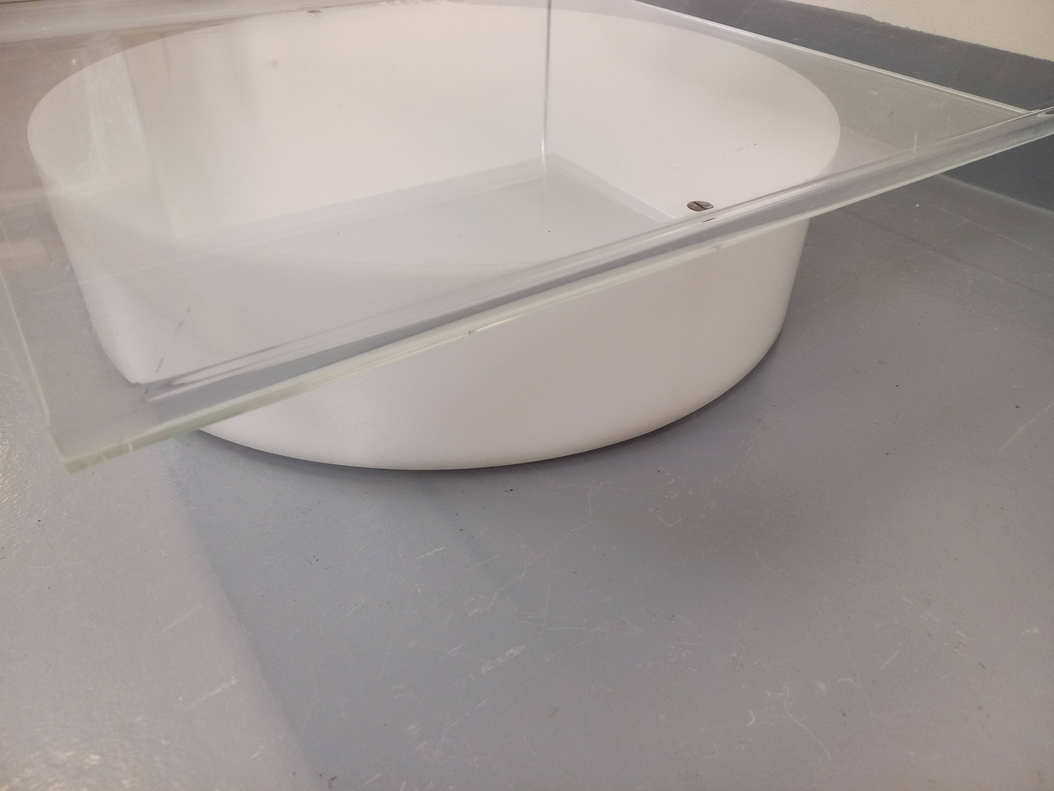 Vintage Italian square illuminated coffee table in glass and plexiglass