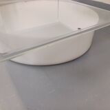 Vintage Italian square illuminated coffee table in glass and plexiglass