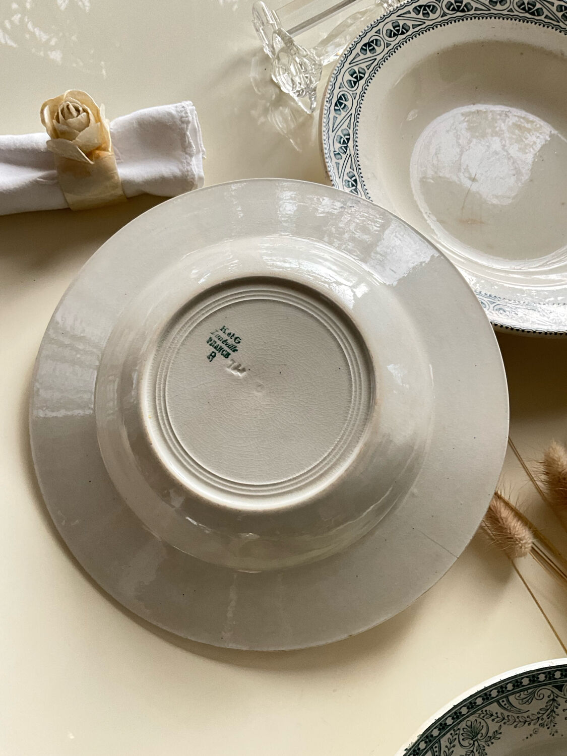 Mix and match old deep plates.