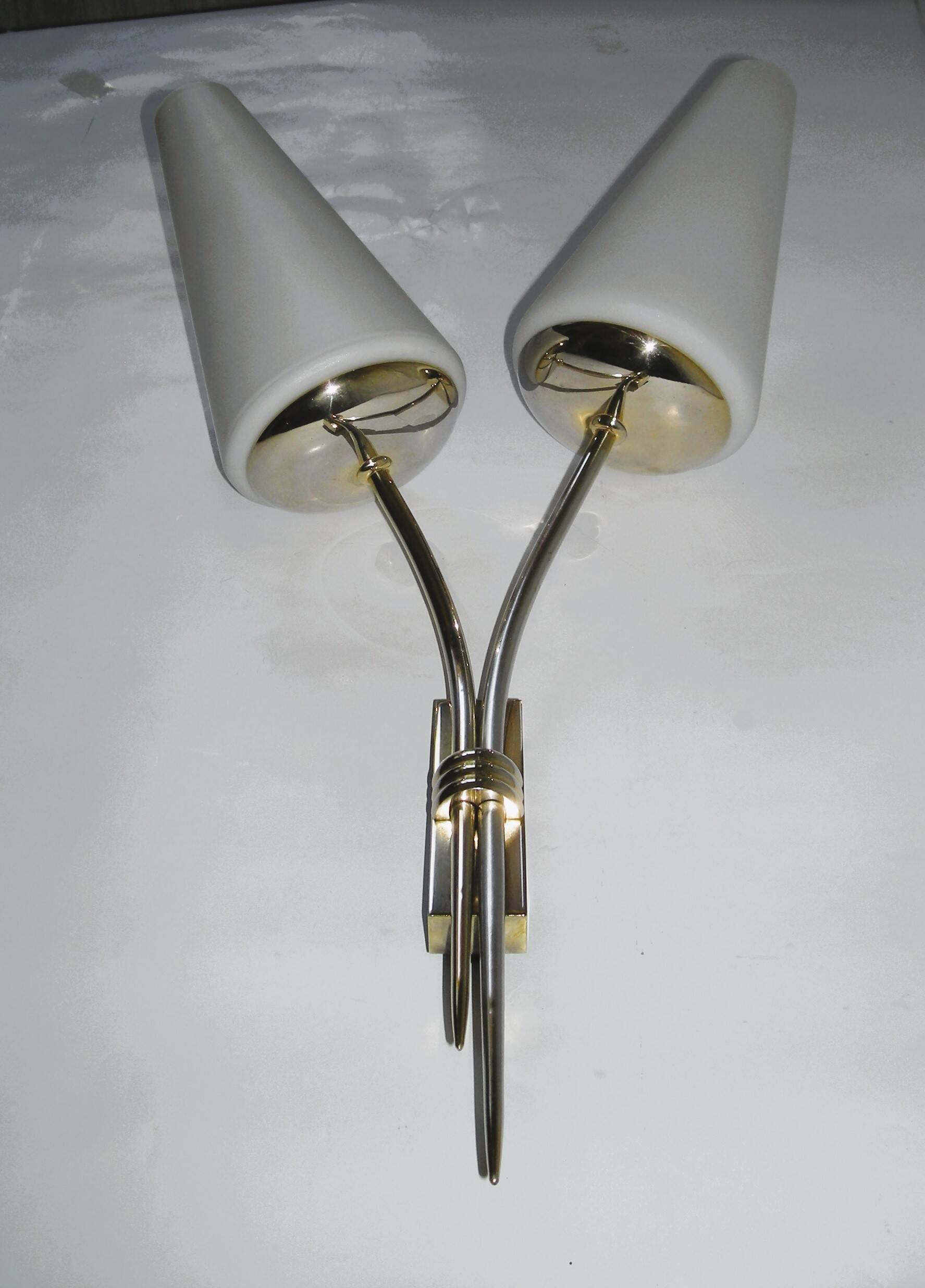Pair of Lunel wall lights from the 1950s.