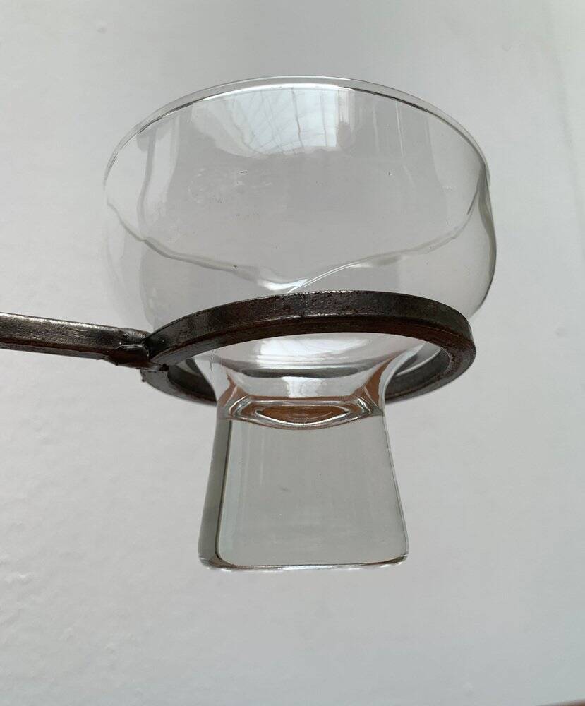 Danish Metal and Glass Candle Holder from the Mid-Century, 1960s