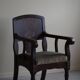 Hand-carved oak and velvet armchair, Danish furniture maker, Art Nouveau, 1939