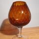 Amber glass ball cut. Italian. Empoli.  1950s