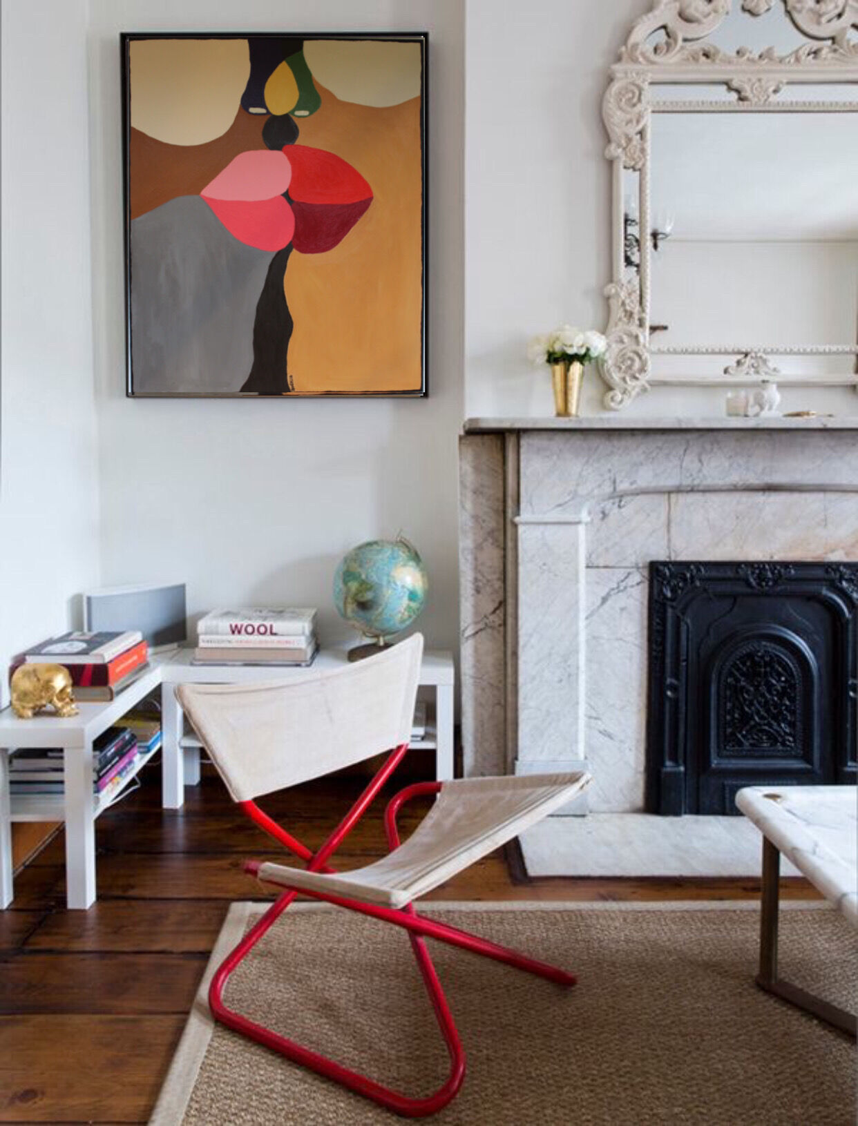 Romantic painting "The kiss" 73x60cm