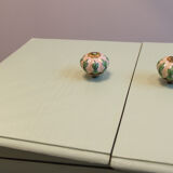 Worker green wood feet wheels