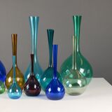 Set of 10 Scandinavian glass vases by Arthur Aercy for Gullaskuff, 1960s,