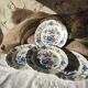 Set of 4 dessert plates Sarreguemines France – model Touraine