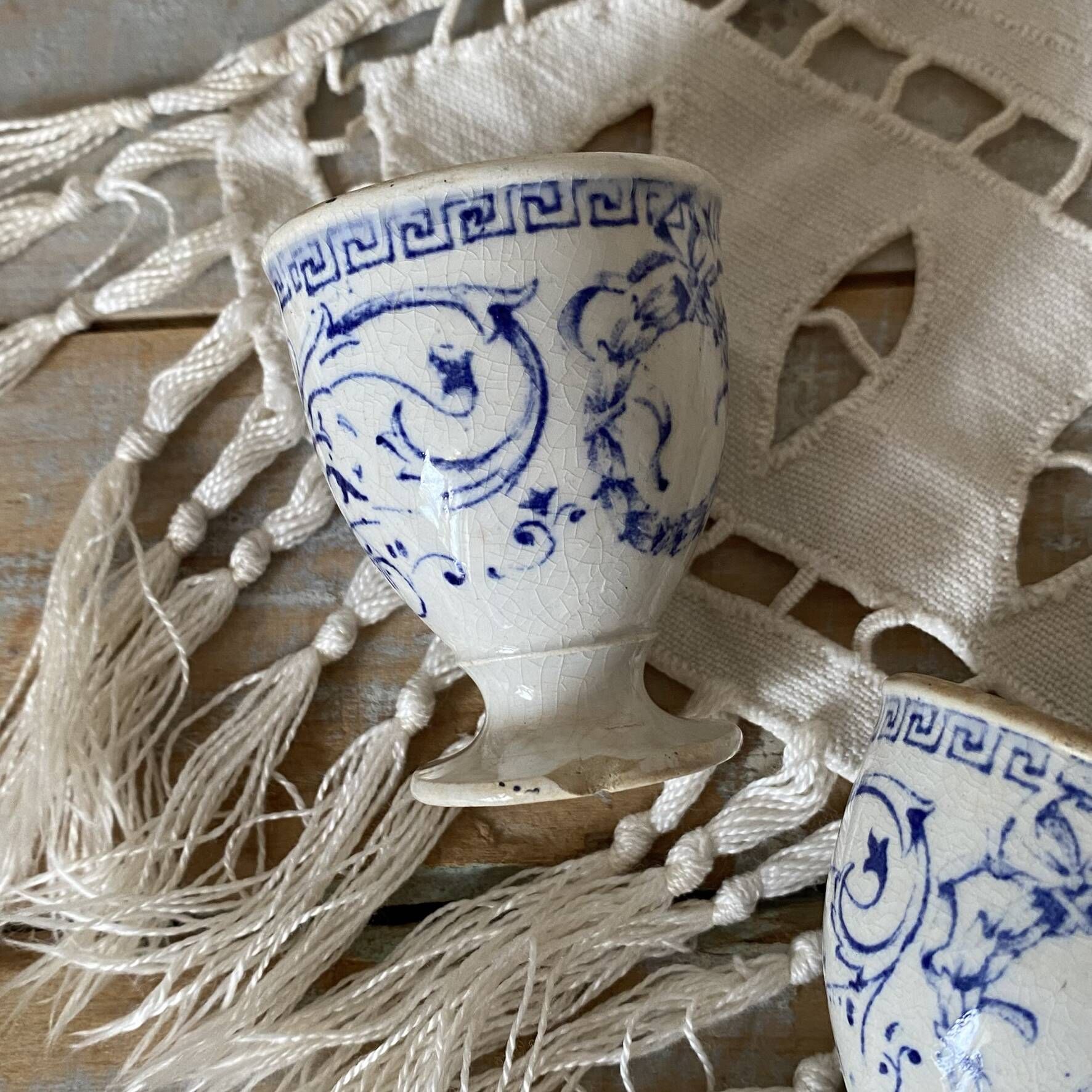 Antique ironstone egg cups