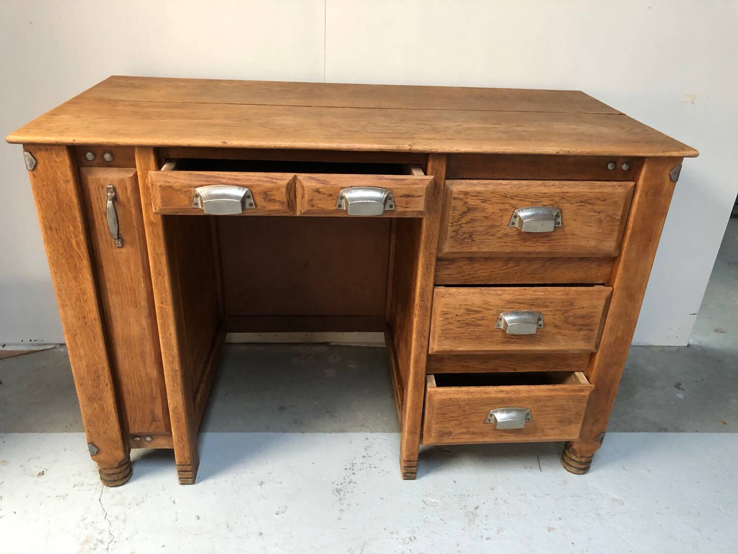 Old restored oak desk