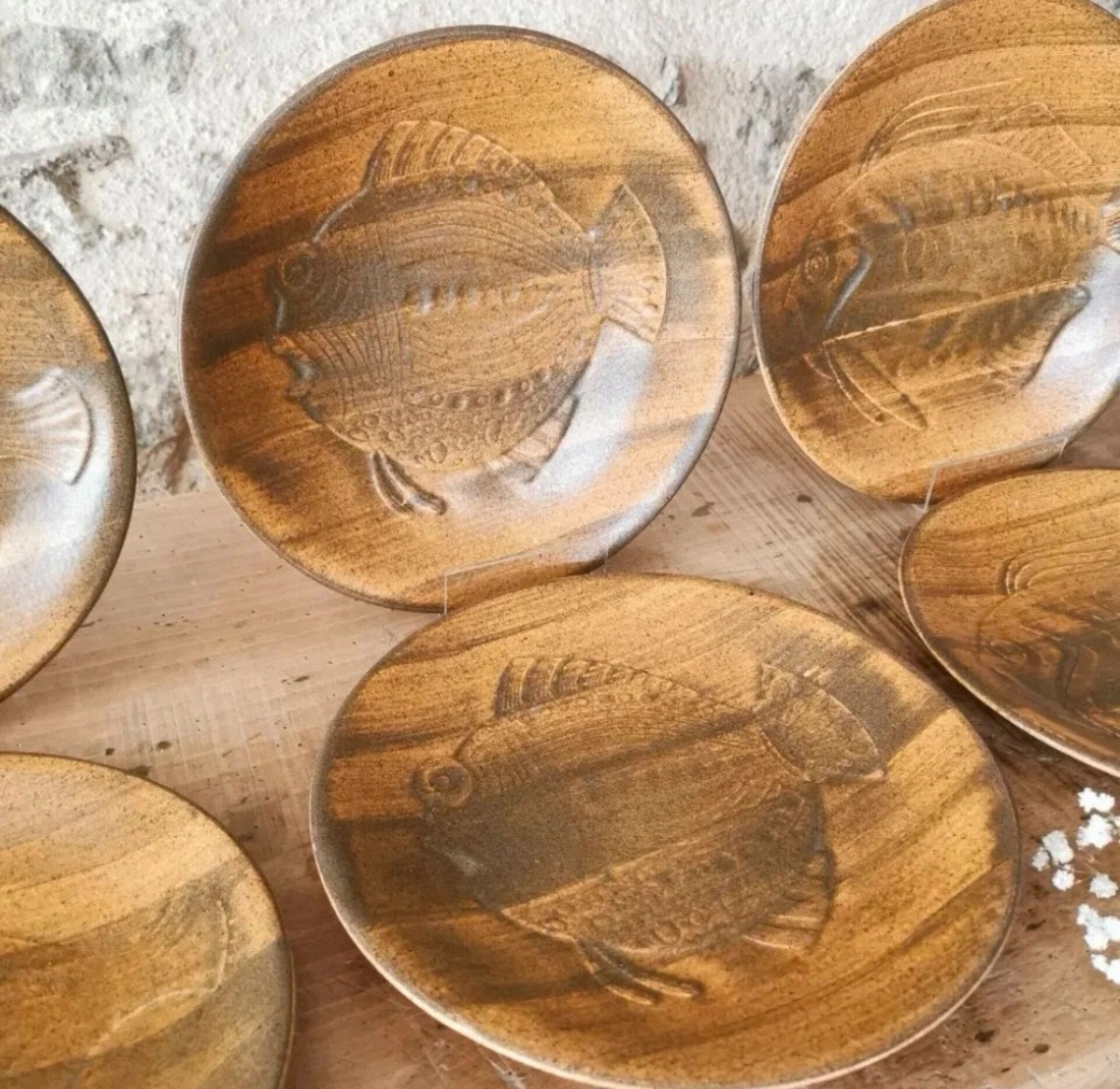 6 Assiettes Robert Picault, décor poisson