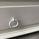 Vintage Parisian wardrobe, pale yellow lacquer, one door, three shelves, one drawer