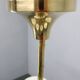 Art Deco brass chandelier with opaline glass, Czechoslovakia, 1930s