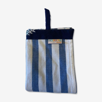 Blue striped tea towel
