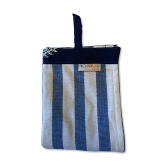Blue striped tea towel