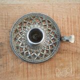 Silver Plated Candlestick Holder, Vintage Chamberstick With Patina, Ornate