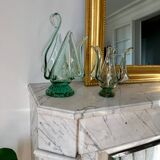 Pair of vintage blown glass candlesticks