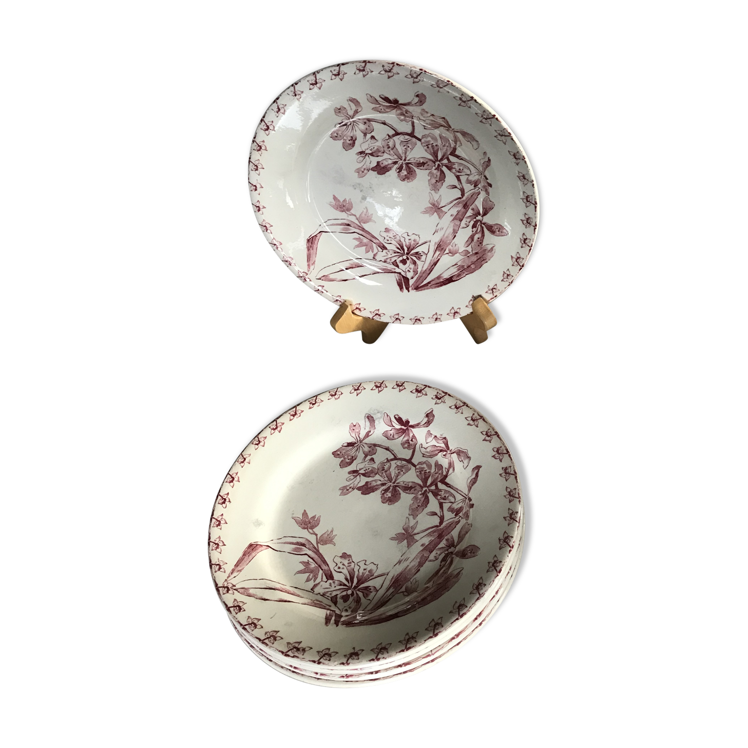 Lot of 6 plates Gien Iron Earth