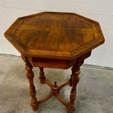 English octagonal inlaid table
