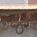 Console forged foot marble top