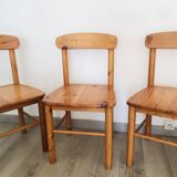 4 chaises en pin, Danemark, 1975