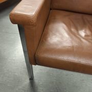 Leather armchair, 1970s, manufacturer Sitag, cognac brown leather.