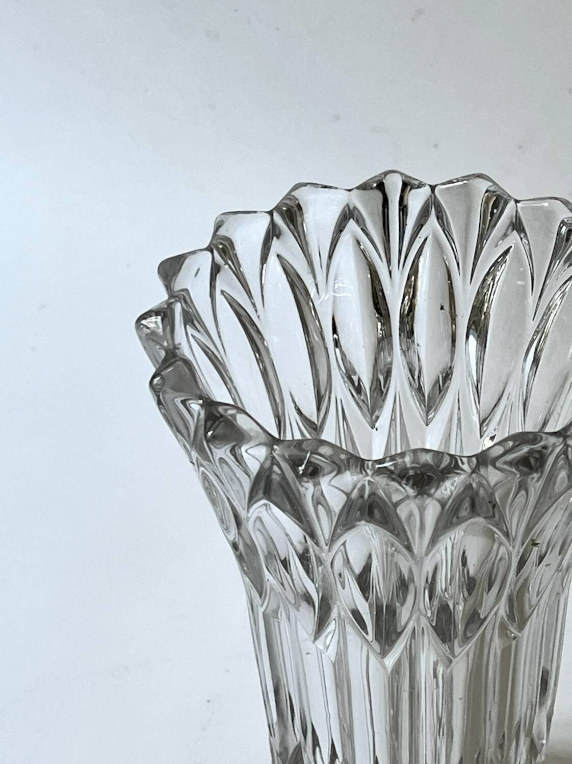Large cut crystal vase