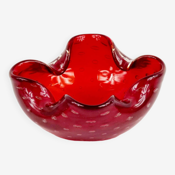 Murano Bullicante Glass Bowl or Ashtray by Barovier & Toso, Italy, 1960s