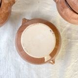 6 vintage lion head onion soup bowls – speckled beige stoneware