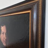 Antique original oil painting of a German opera tenor, large 19th century portrait