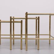 Brass nesting tables Hollywood Regency 1970s France