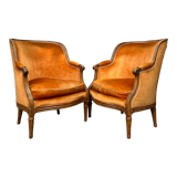 Pair of shepherdesses gondola in natural wood style Louis XVI XIXth century