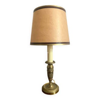 Brass candlestick style lamp