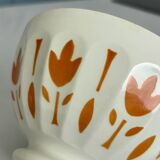 Antique bowl Sarreguemines France | Vintage yellow flower earthenware bowl | Va