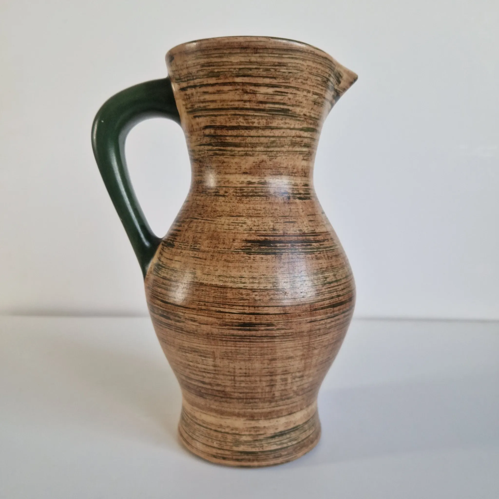 Vintage Saint-Clément ceramic pitcher / carafe - Guilloché decoration